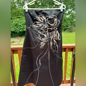 White House Black Market Black Dress with Floral Details